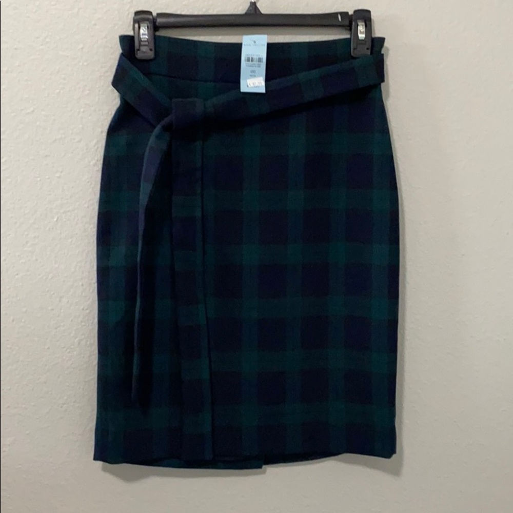 NEW Plaid flannel pencil skirt - w/wrap